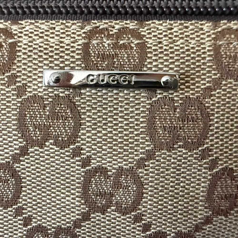 SOLD-Vintage Gucci GG Monogram Canvas Pochette Shoulder Bag - Picture 2 of 16